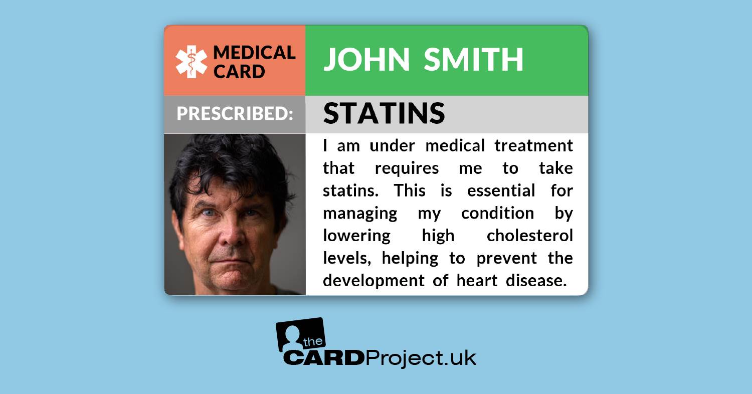 Statin Medicine Alert Photo ID Card (FRONT)